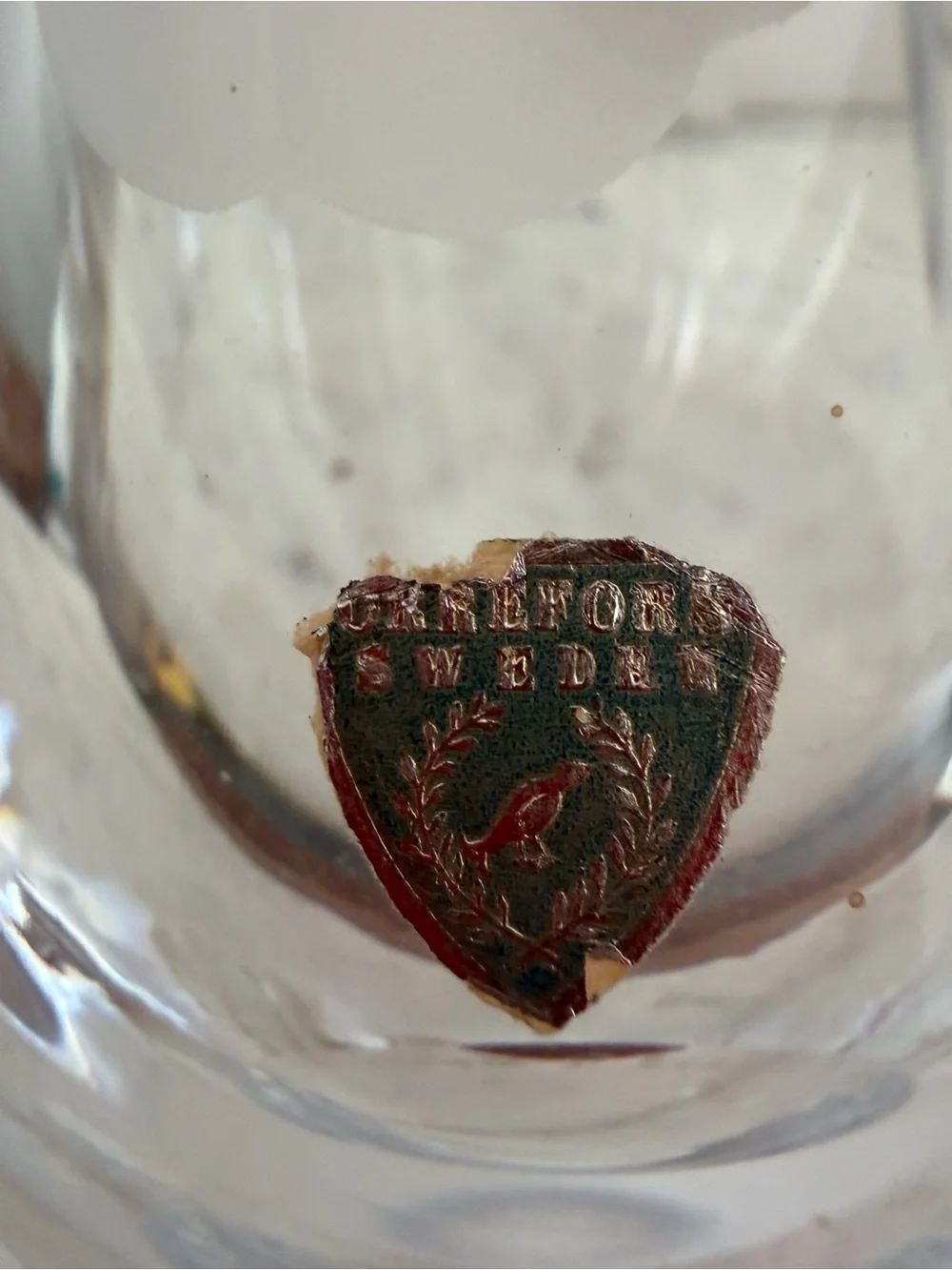Vintage Orrefors Crystal Vase 9 inch Sweden